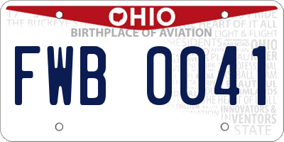 OH license plate FWB0041