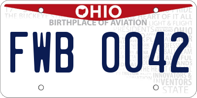 OH license plate FWB0042