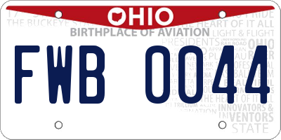 OH license plate FWB0044