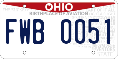 OH license plate FWB0051