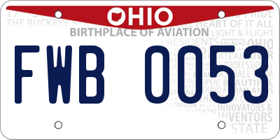 OH license plate FWB0053