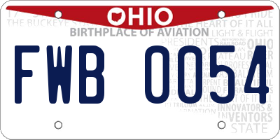 OH license plate FWB0054