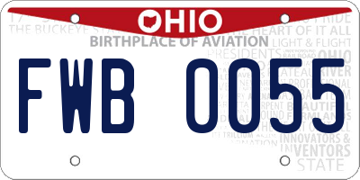 OH license plate FWB0055