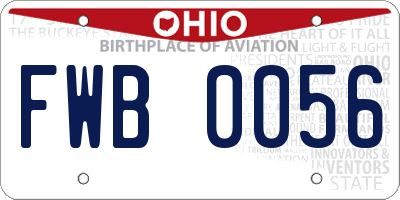 OH license plate FWB0056