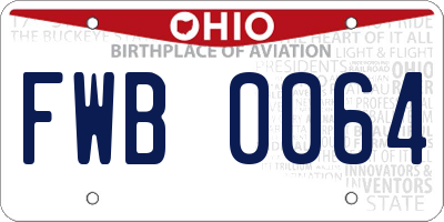 OH license plate FWB0064