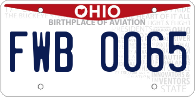 OH license plate FWB0065