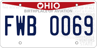 OH license plate FWB0069