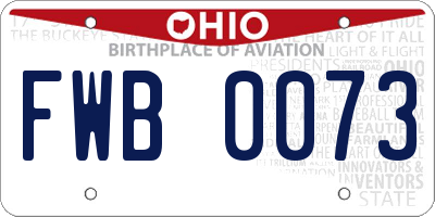 OH license plate FWB0073