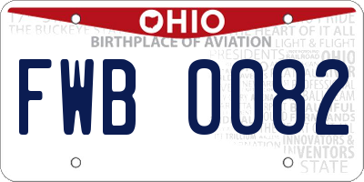 OH license plate FWB0082