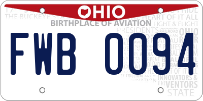 OH license plate FWB0094