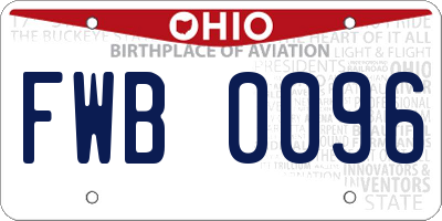 OH license plate FWB0096