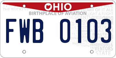 OH license plate FWB0103