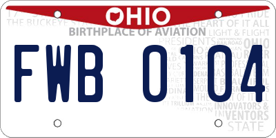 OH license plate FWB0104