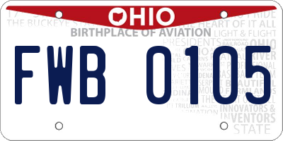 OH license plate FWB0105