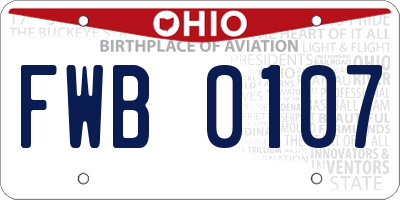 OH license plate FWB0107