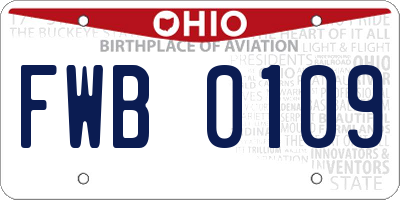 OH license plate FWB0109