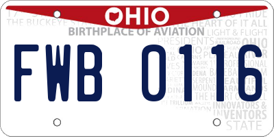 OH license plate FWB0116