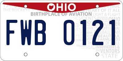 OH license plate FWB0121