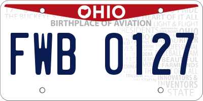 OH license plate FWB0127