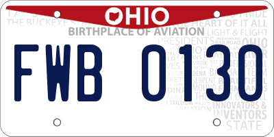 OH license plate FWB0130