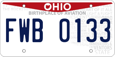 OH license plate FWB0133