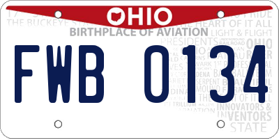 OH license plate FWB0134