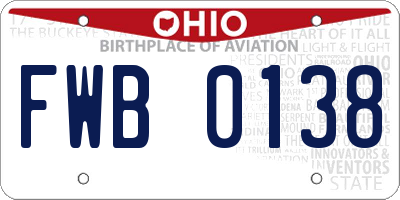 OH license plate FWB0138