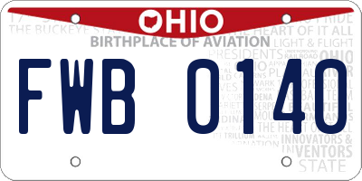 OH license plate FWB0140