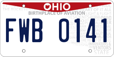 OH license plate FWB0141