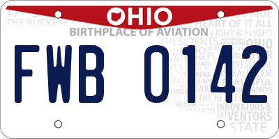 OH license plate FWB0142