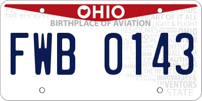 OH license plate FWB0143