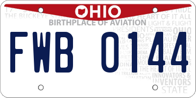 OH license plate FWB0144
