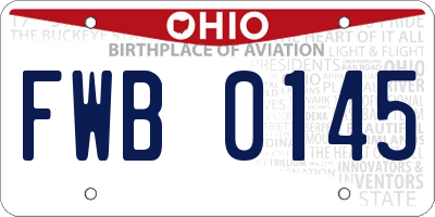 OH license plate FWB0145