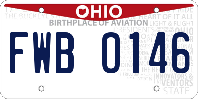 OH license plate FWB0146