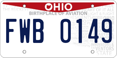 OH license plate FWB0149