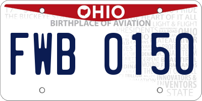 OH license plate FWB0150