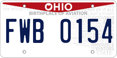 OH license plate FWB0154