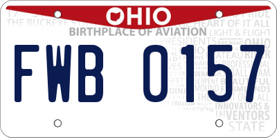 OH license plate FWB0157