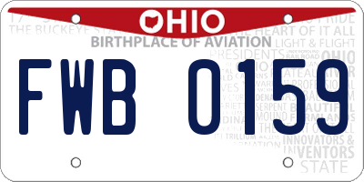 OH license plate FWB0159