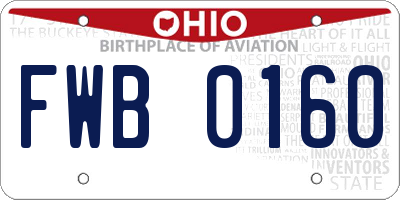 OH license plate FWB0160