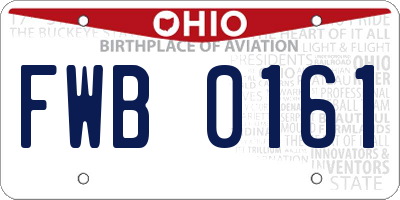 OH license plate FWB0161