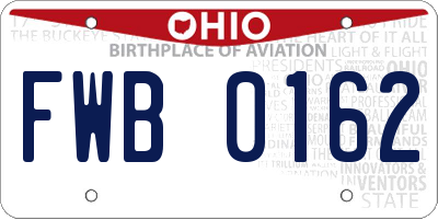 OH license plate FWB0162