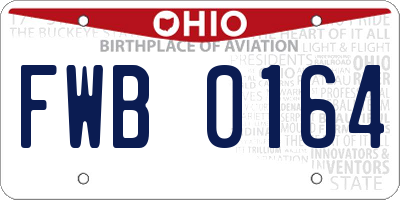 OH license plate FWB0164