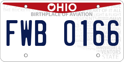 OH license plate FWB0166