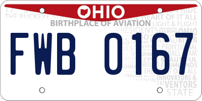 OH license plate FWB0167