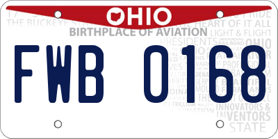 OH license plate FWB0168