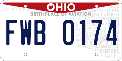 OH license plate FWB0174