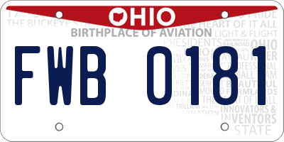 OH license plate FWB0181