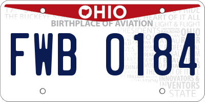 OH license plate FWB0184