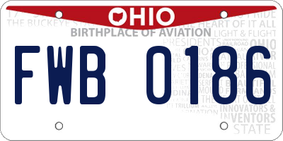 OH license plate FWB0186